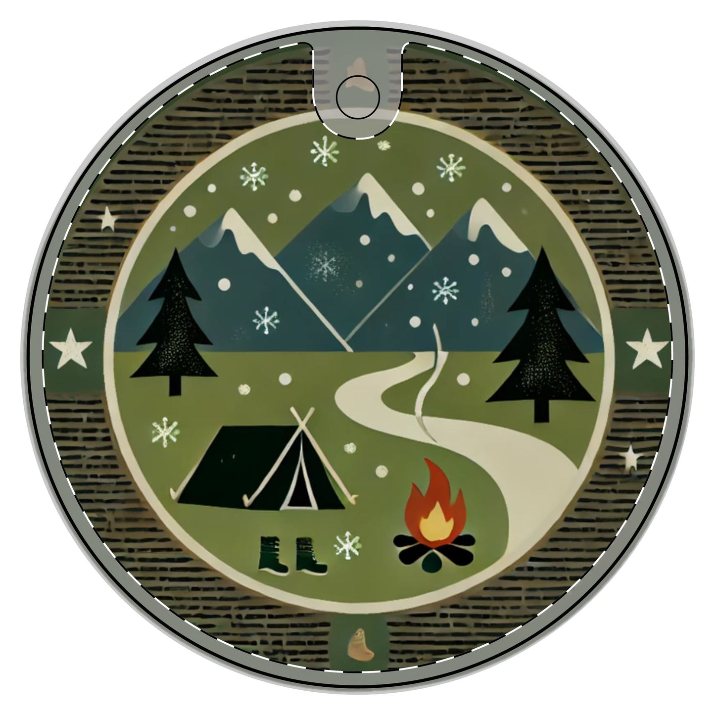 Auraeon Campfire Keepsake – Ceramic Camping Ornament