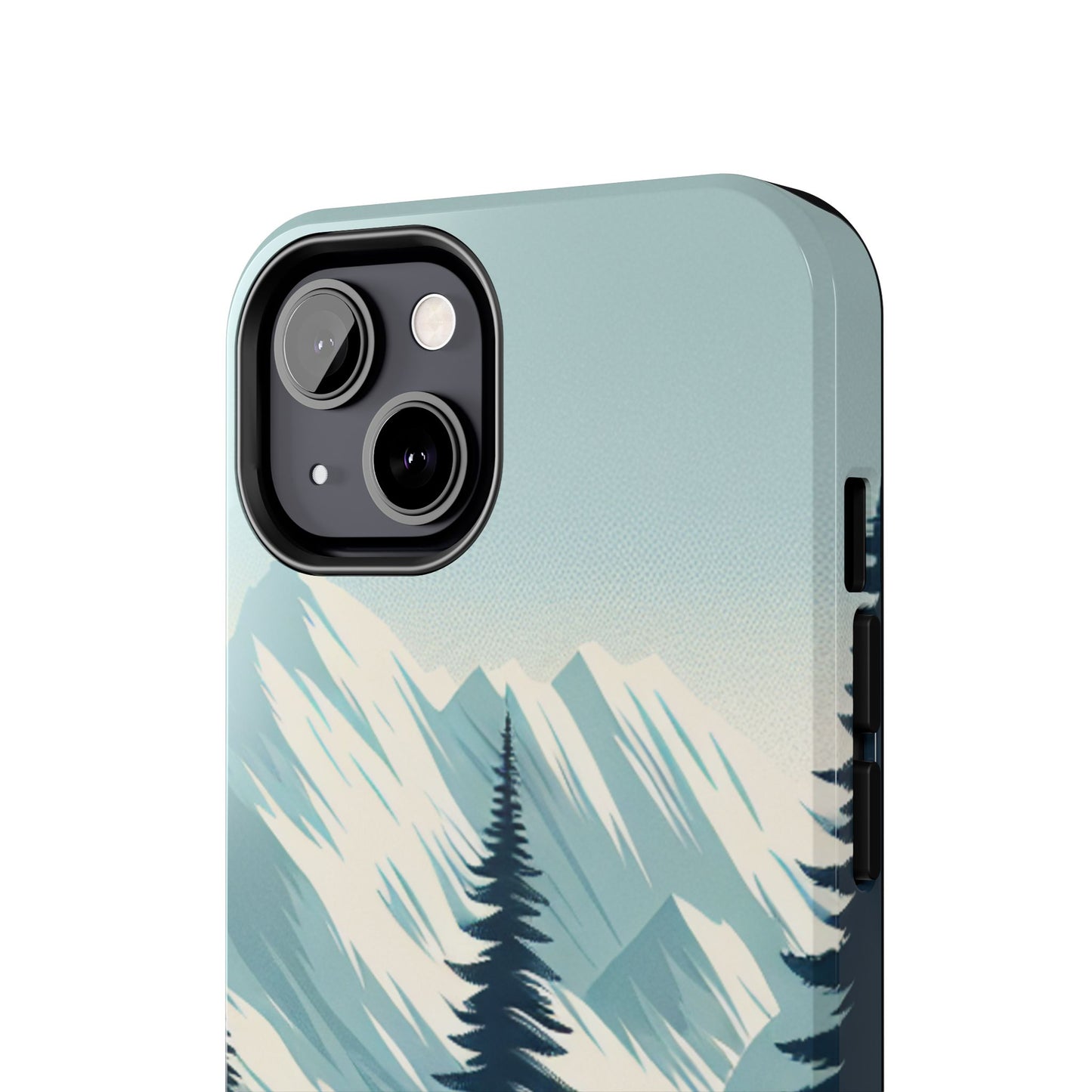 Adventure Awaits Tough Phone Case – Snowy Mountain Tops & Pine Tree Design