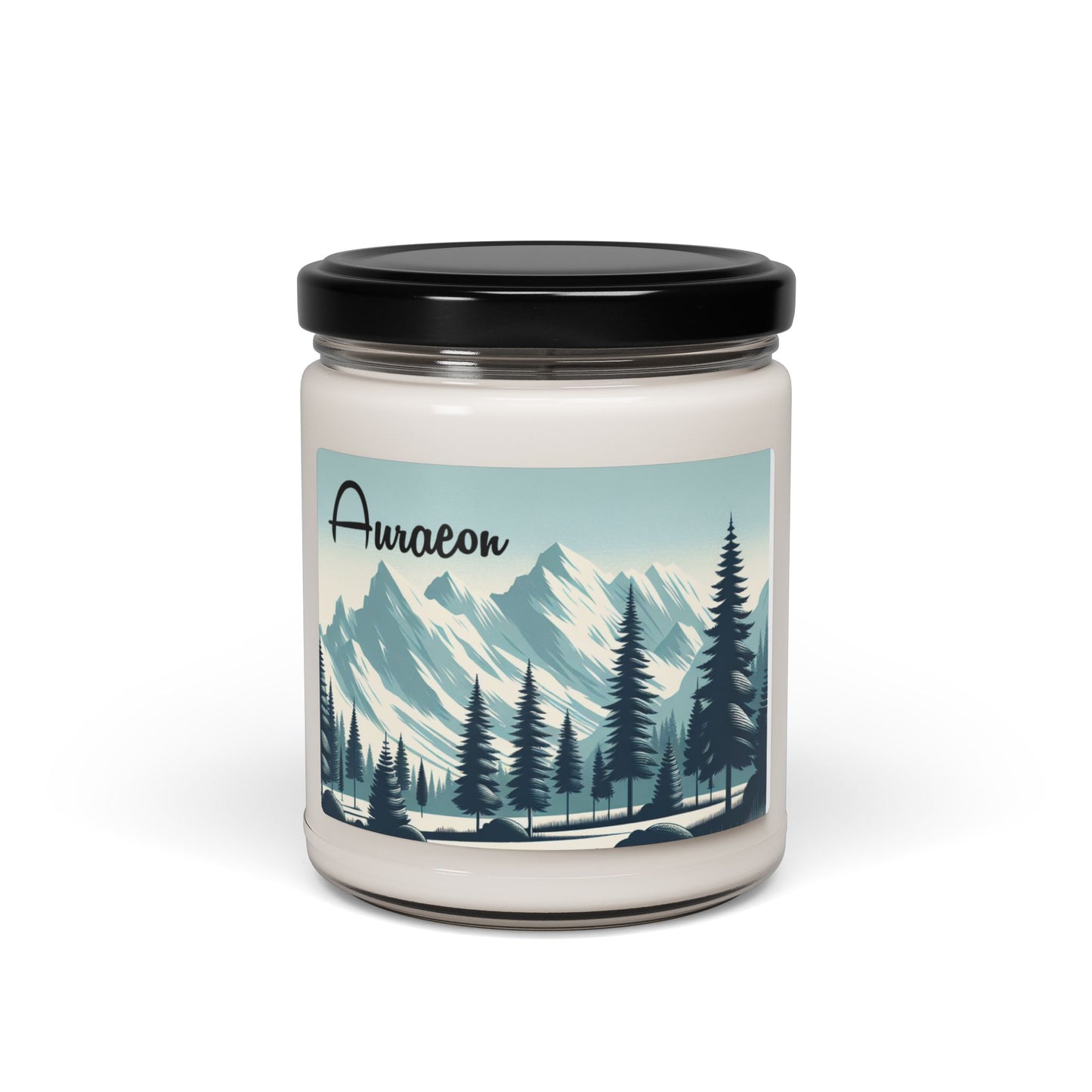 Auraeon Winter Escape Candle – 9oz Scented Soy Candle with Snowy Pines & Mountain Peaks