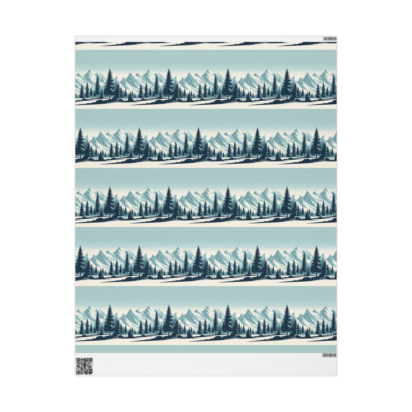 Auraeon Alpine Wonderland – Wrapping Paper with Snowy Pines & Mountain Peaks