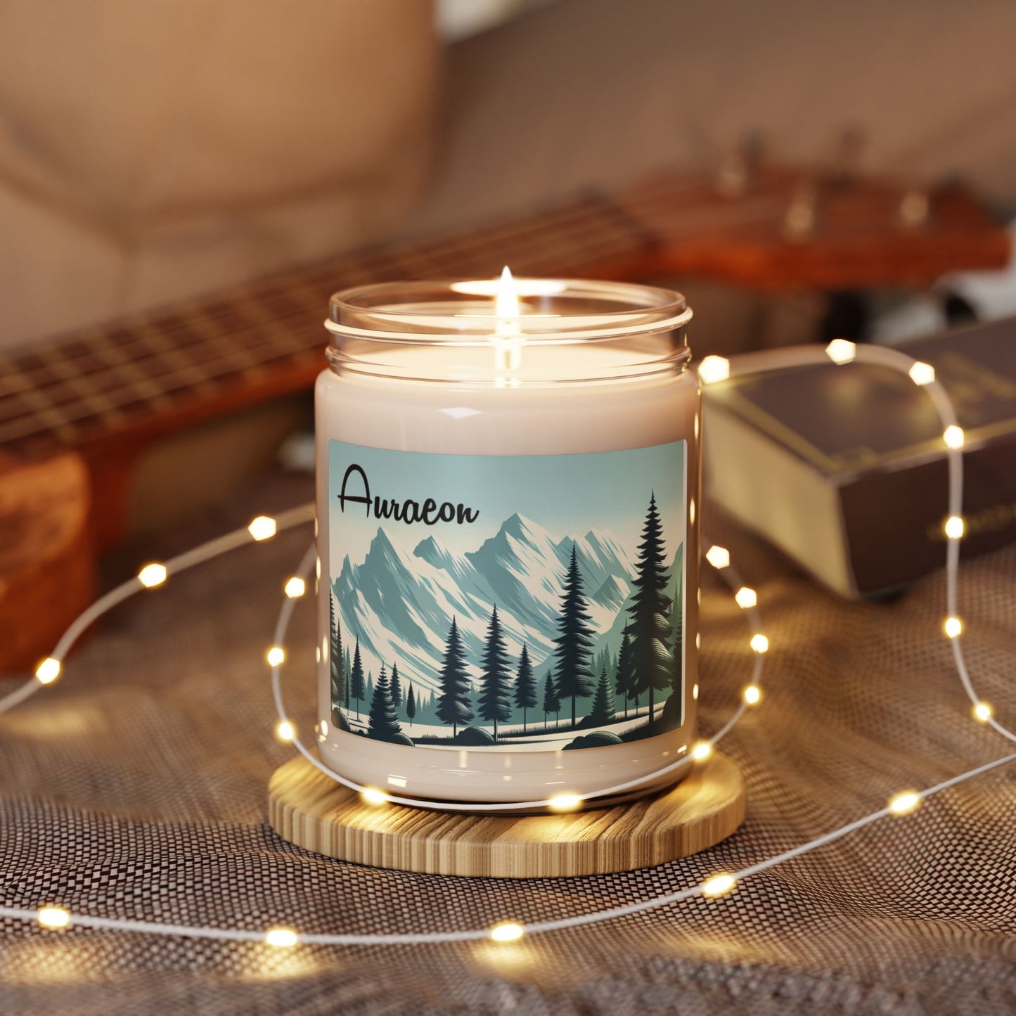 Auraeon Winter Escape Candle – 9oz Scented Soy Candle with Snowy Pines & Mountain Peaks