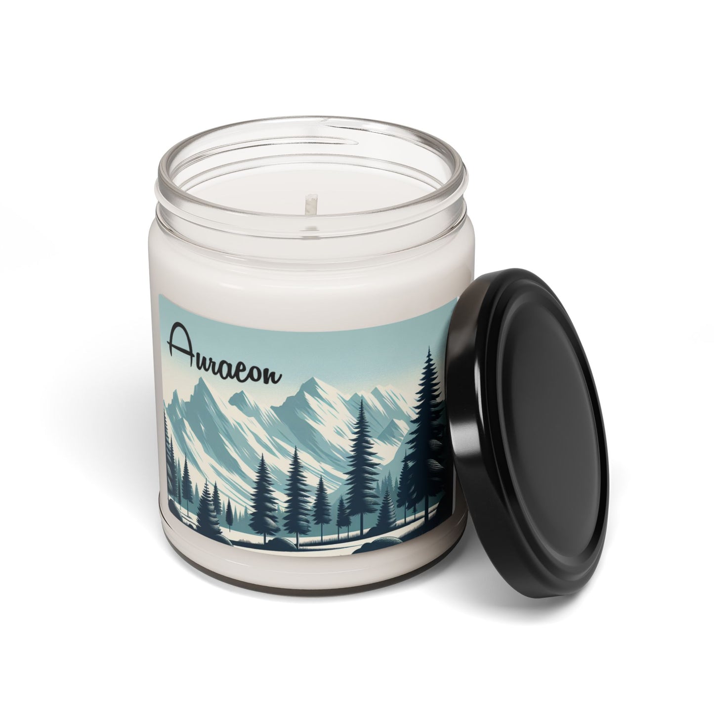 Auraeon Winter Escape Candle – 9oz Scented Soy Candle with Snowy Pines & Mountain Peaks