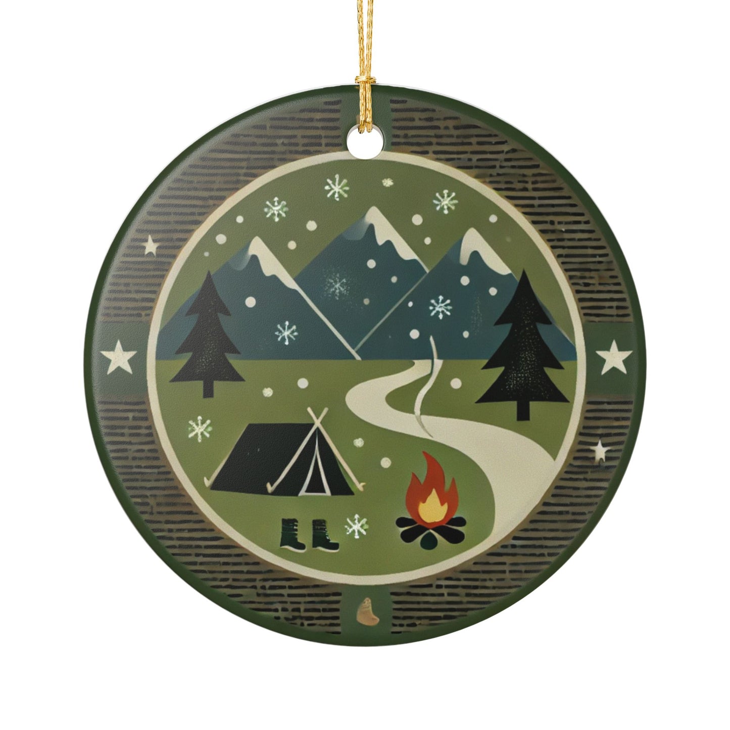 Auraeon Campfire Keepsake – Ceramic Camping Ornament