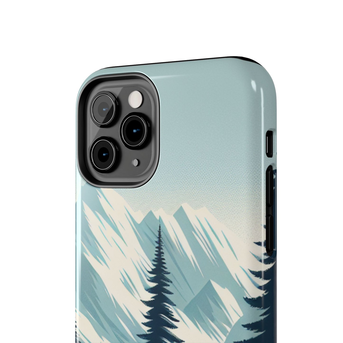 Adventure Awaits Tough Phone Case – Snowy Mountain Tops & Pine Tree Design