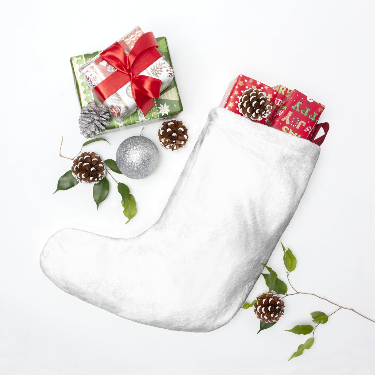 Auraeon Alpine Stocking – Christmas Stocking with Snowy Pines & Mountain Peaks