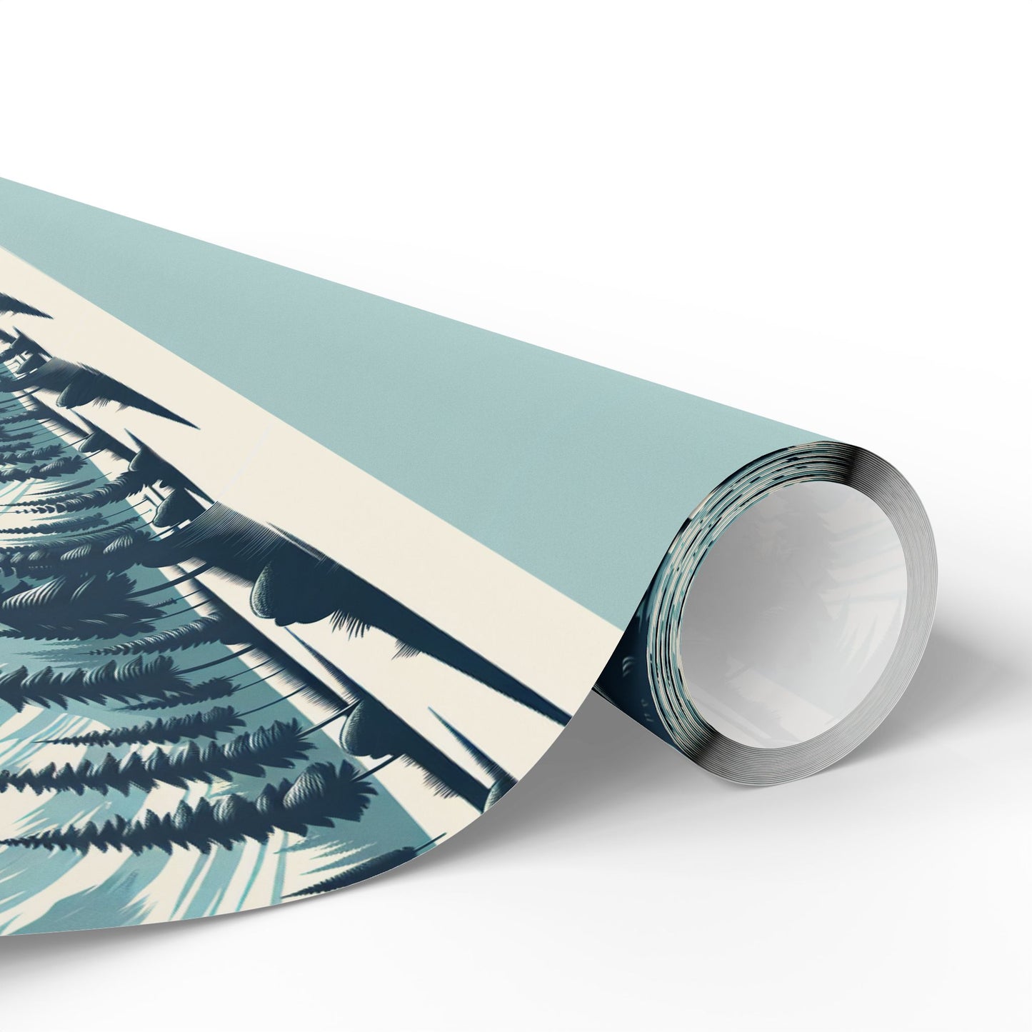 Auraeon Alpine Wonderland – Wrapping Paper with Snowy Pines & Mountain Peaks