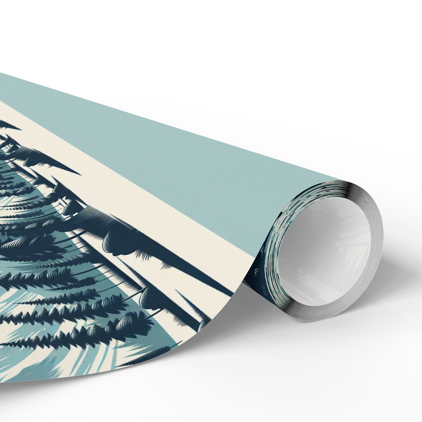 Auraeon Alpine Wonderland – Wrapping Paper with Snowy Pines & Mountain Peaks