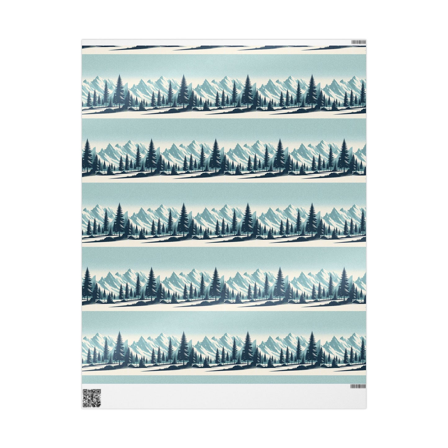 Auraeon Alpine Wonderland – Wrapping Paper with Snowy Pines & Mountain Peaks