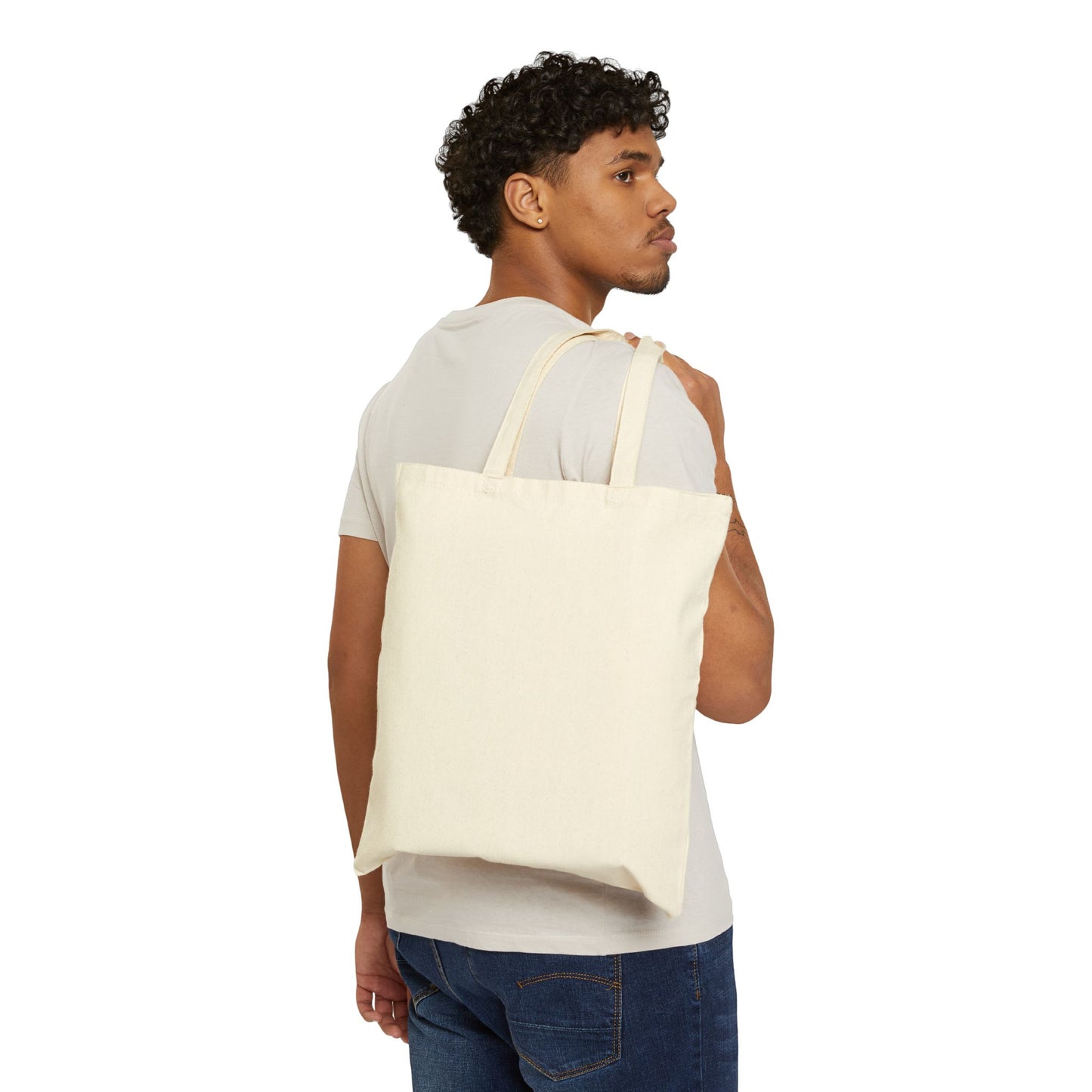Adventure Awaits Cotton Canvas Tote Bag – Snowy Mountain Tops & Pine Tree Design