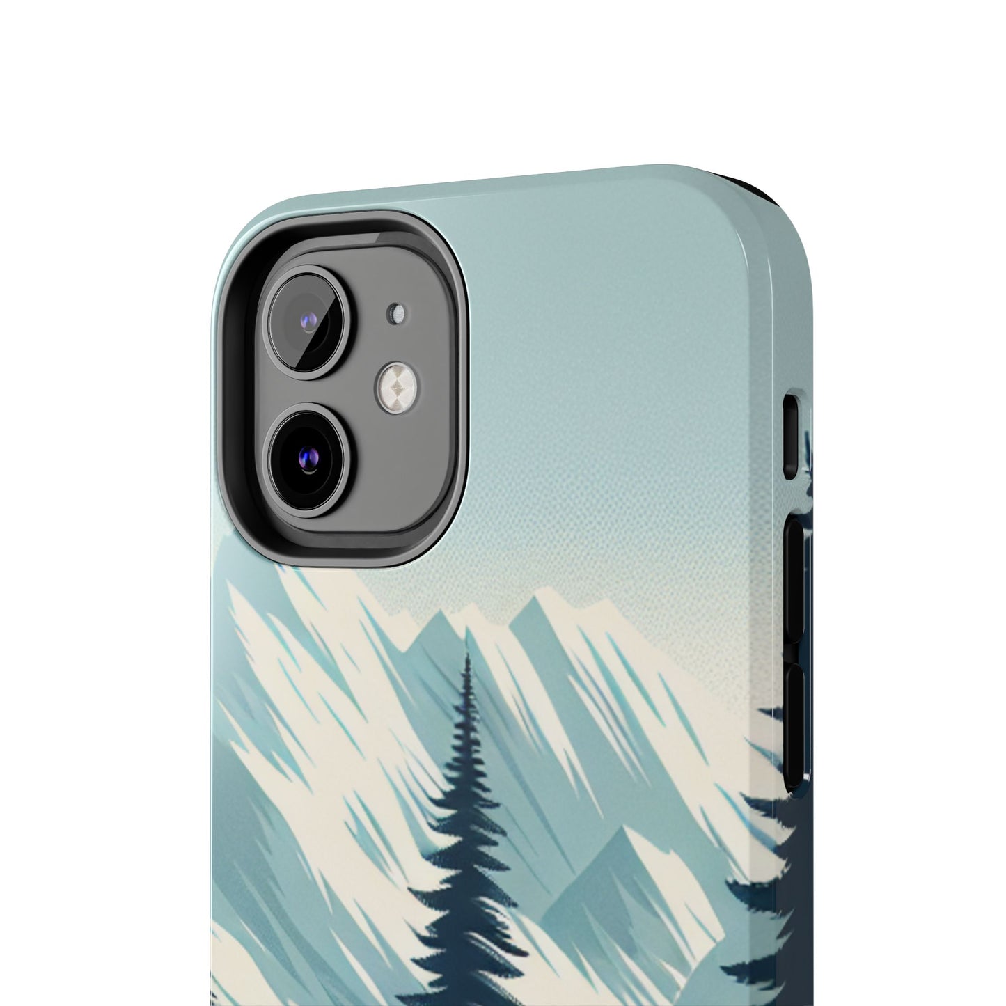 Adventure Awaits Tough Phone Case – Snowy Mountain Tops & Pine Tree Design