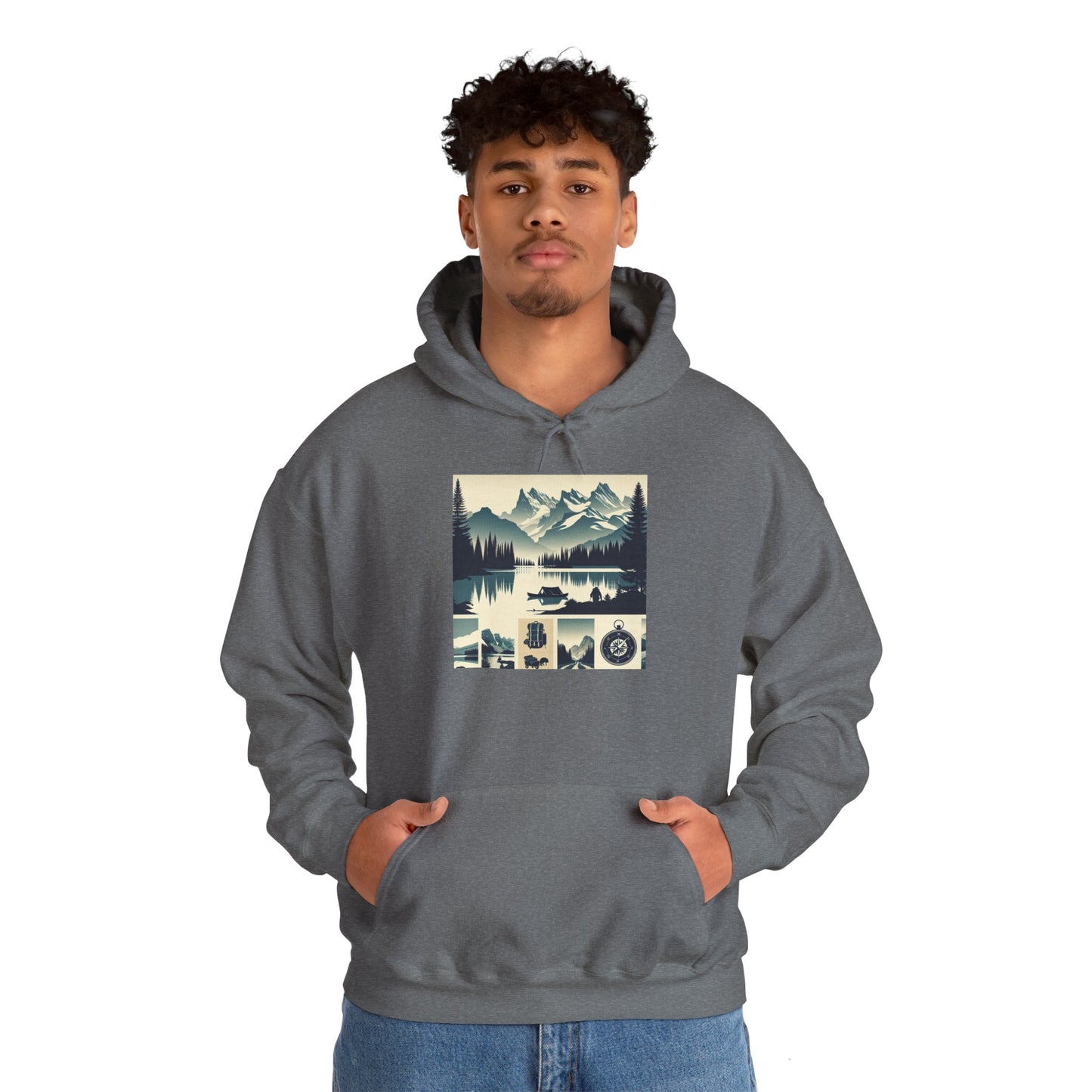 Outdoor Adventure Design | Cozy Hiking Hoodie - Unisex Heavy Blend™ Hooded Sweatshirt