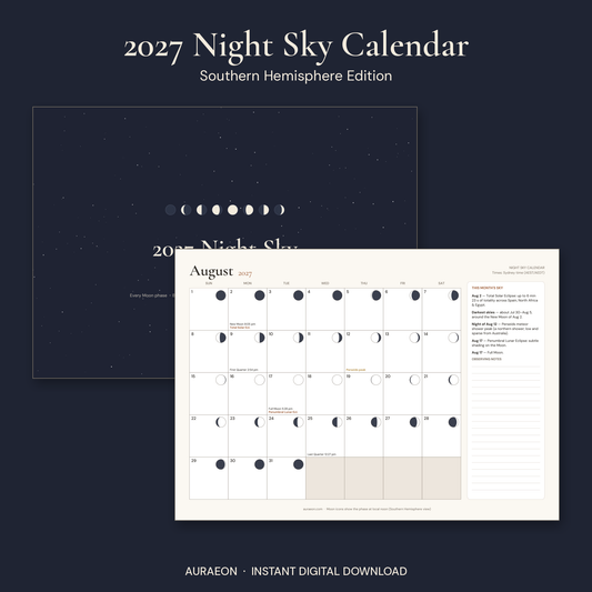 2027 Night Sky Calendar — Southern Hemisphere Edition
