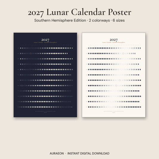 2027 Lunar Calendar Poster — Southern Hemisphere