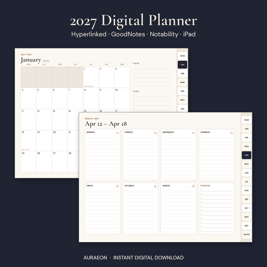 2027 Digital Planner for GoodNotes