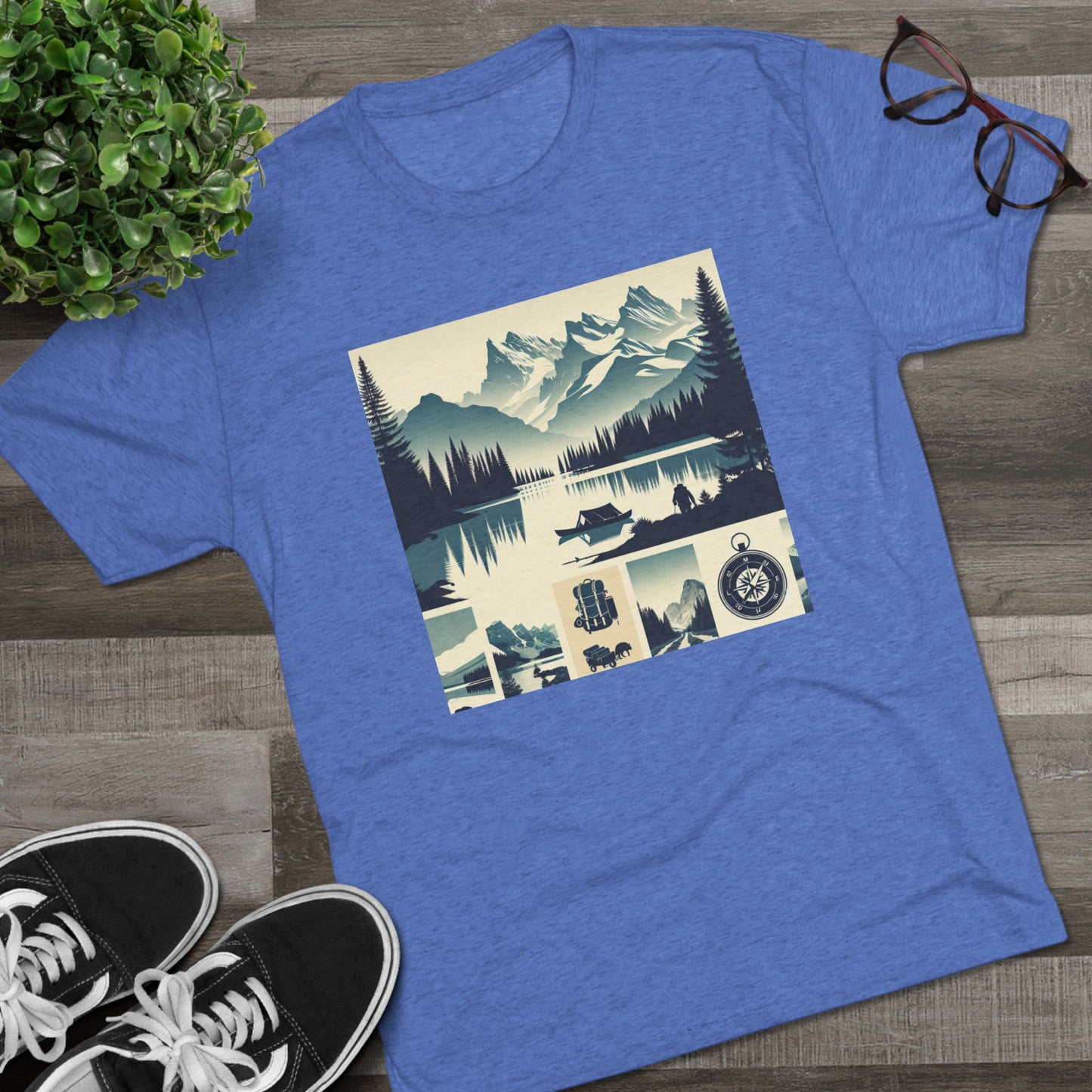 トレイルブレイザー ユニセックス トライブレンド クルー T シャツ – ハイキングとキャンプにインスパイアされたデザイン