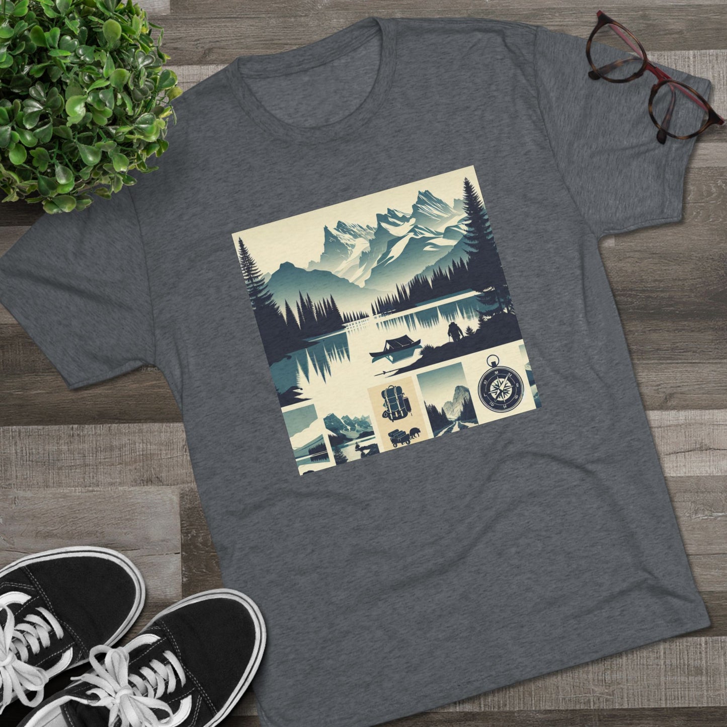 トレイルブレイザー ユニセックス トライブレンド クルー T シャツ – ハイキングとキャンプにインスパイアされたデザイン