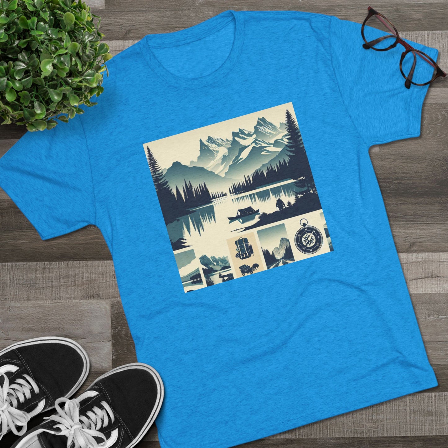 トレイルブレイザー ユニセックス トライブレンド クルー T シャツ – ハイキングとキャンプにインスパイアされたデザイン