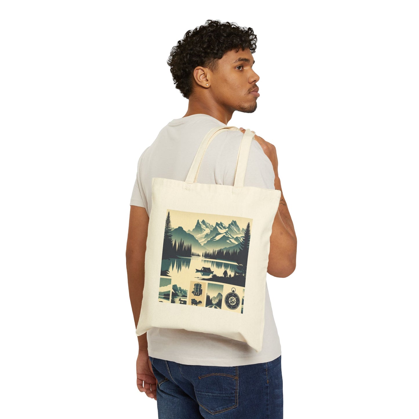 Wanderlust Cotton Canvas Tote Bag – Hiking & Outdoor Design