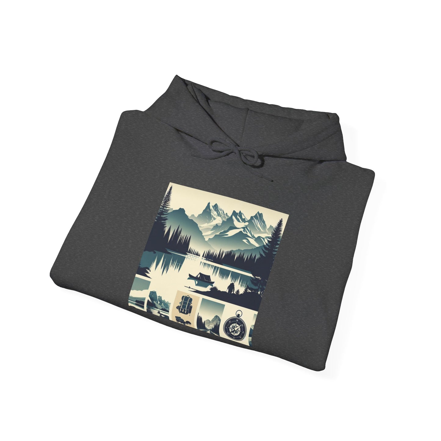 アウトドアアドベンチャーデザイン | 快適なハイキングパーカー - ユニセックス ヘビーブレンド™ フード付きスウェットシャツ
