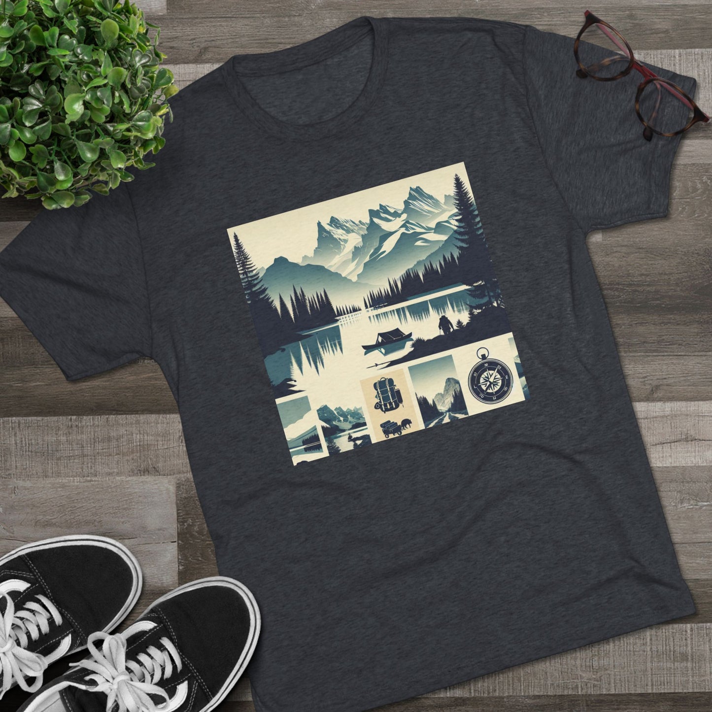トレイルブレイザー ユニセックス トライブレンド クルー T シャツ – ハイキングとキャンプにインスパイアされたデザイン