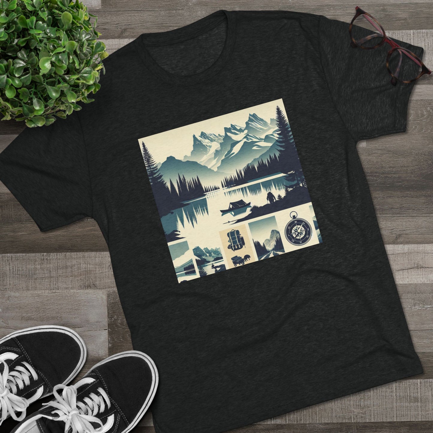 トレイルブレイザー ユニセックス トライブレンド クルー T シャツ – ハイキングとキャンプにインスパイアされたデザイン
