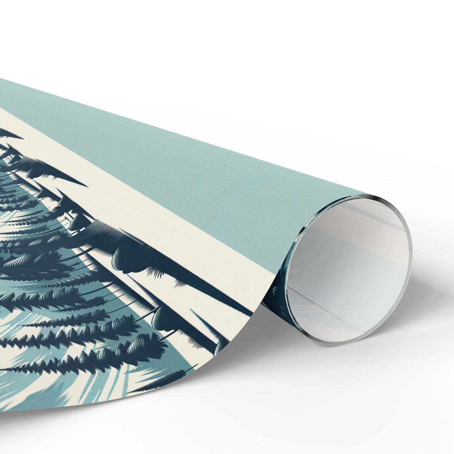 Auraeon Alpine Wonderland – Wrapping Paper with Snowy Pines & Mountain Peaks