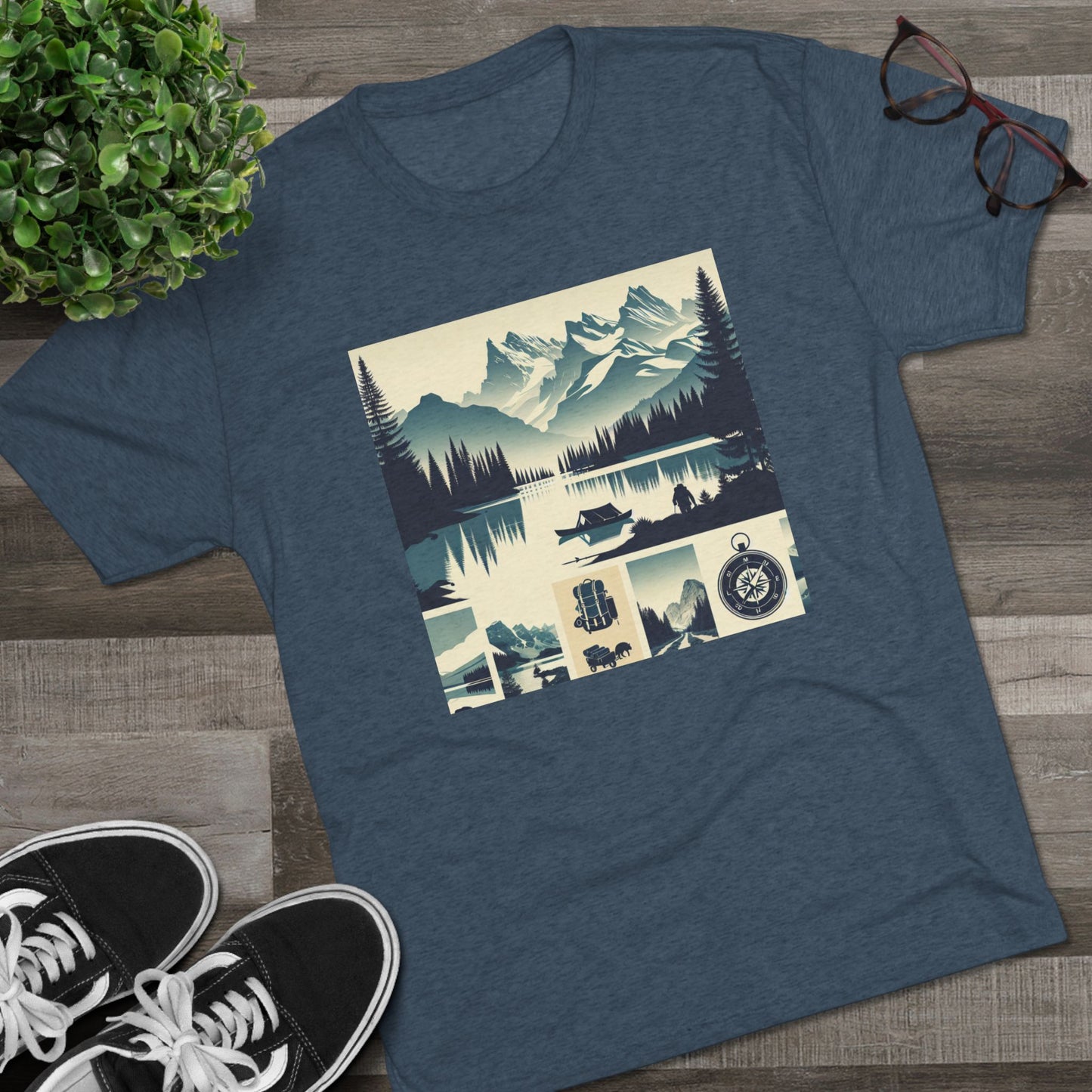 トレイルブレイザー ユニセックス トライブレンド クルー T シャツ – ハイキングとキャンプにインスパイアされたデザイン