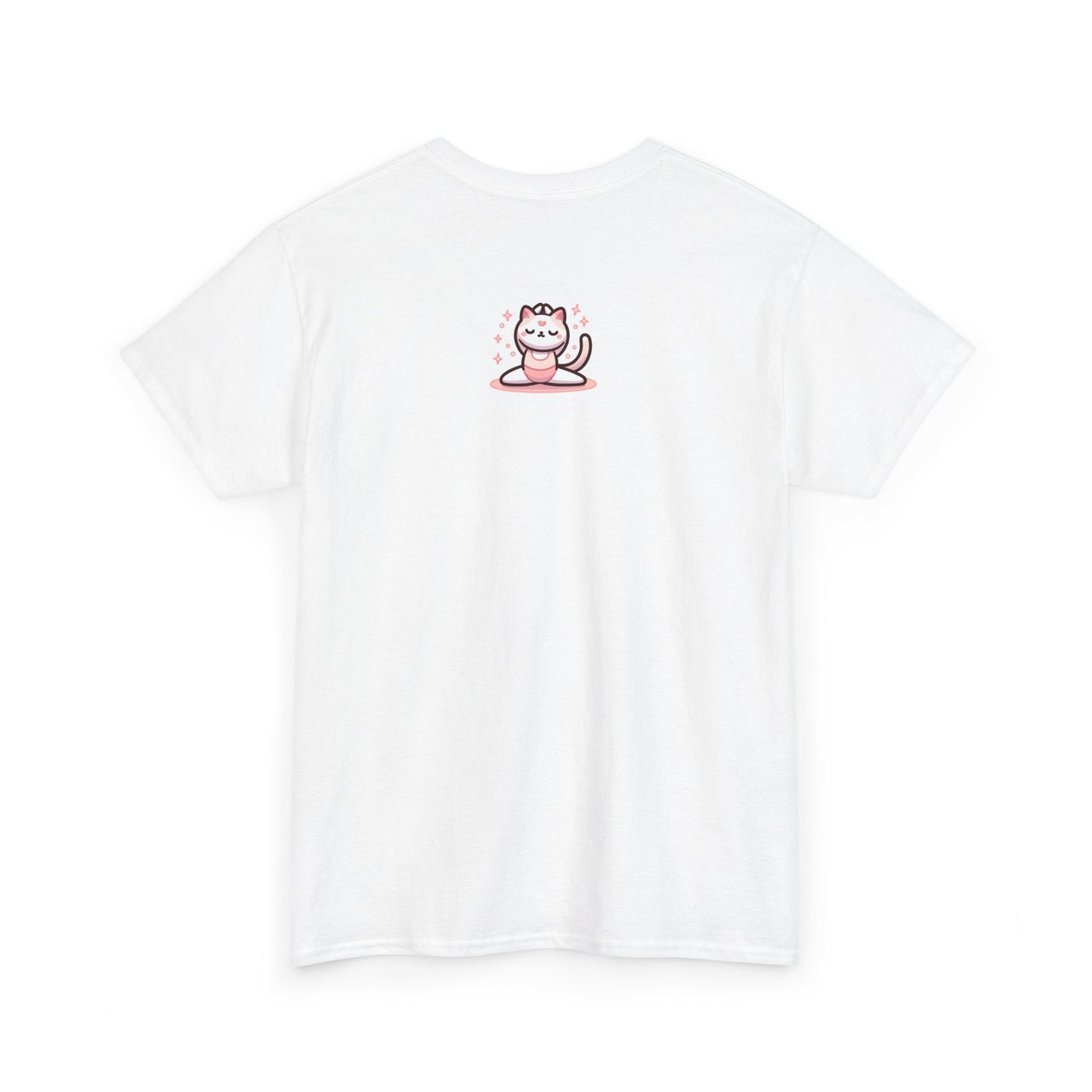 優雅な動き: ピンクのヨガ&amp;バレエ猫ユニセックスTシャツ