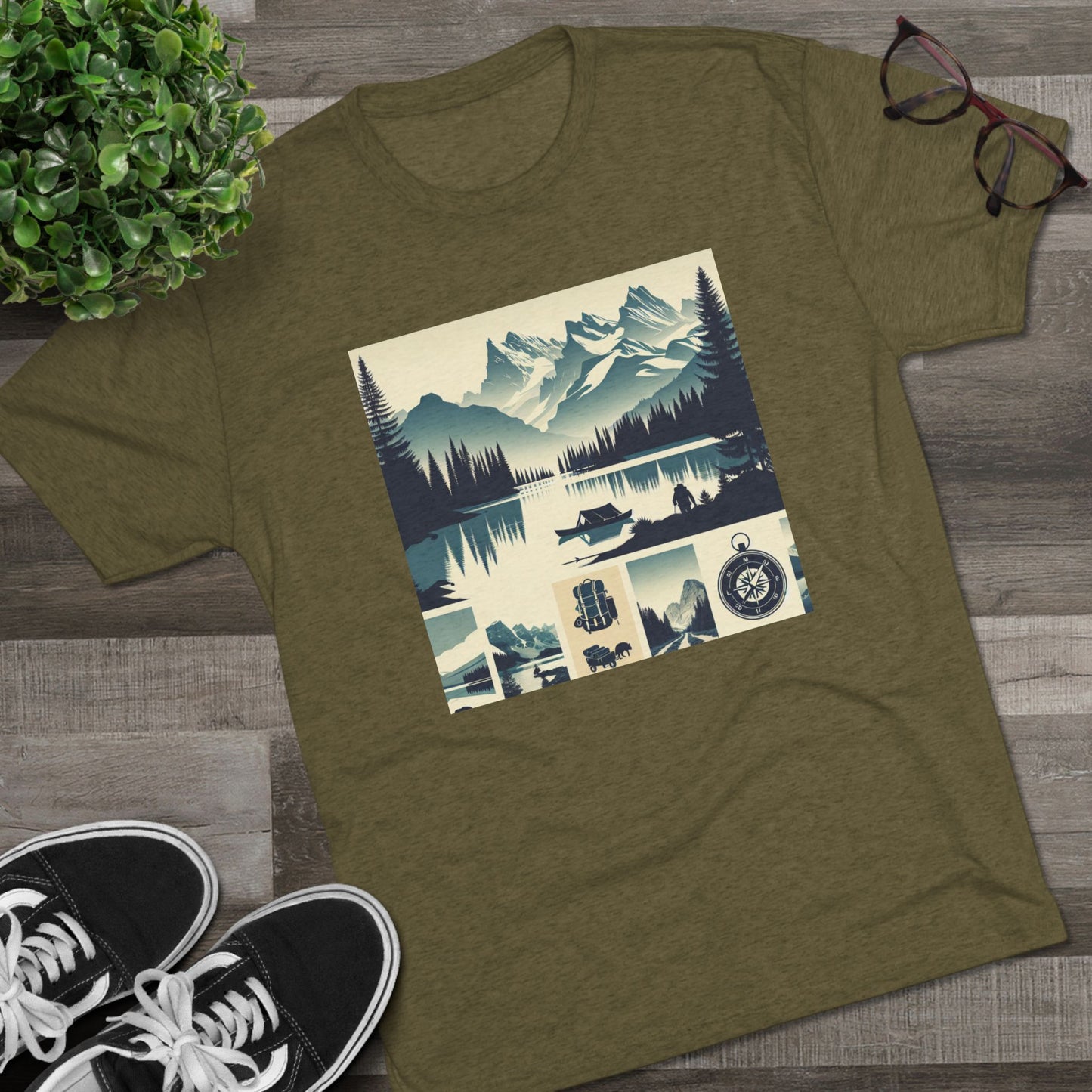 トレイルブレイザー ユニセックス トライブレンド クルー T シャツ – ハイキングとキャンプにインスパイアされたデザイン