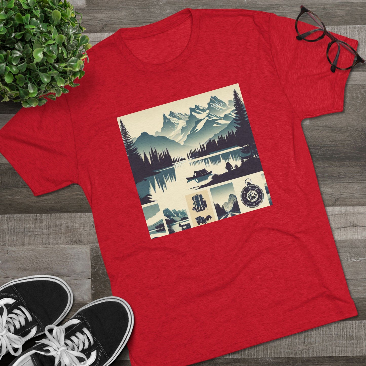 トレイルブレイザー ユニセックス トライブレンド クルー T シャツ – ハイキングとキャンプにインスパイアされたデザイン