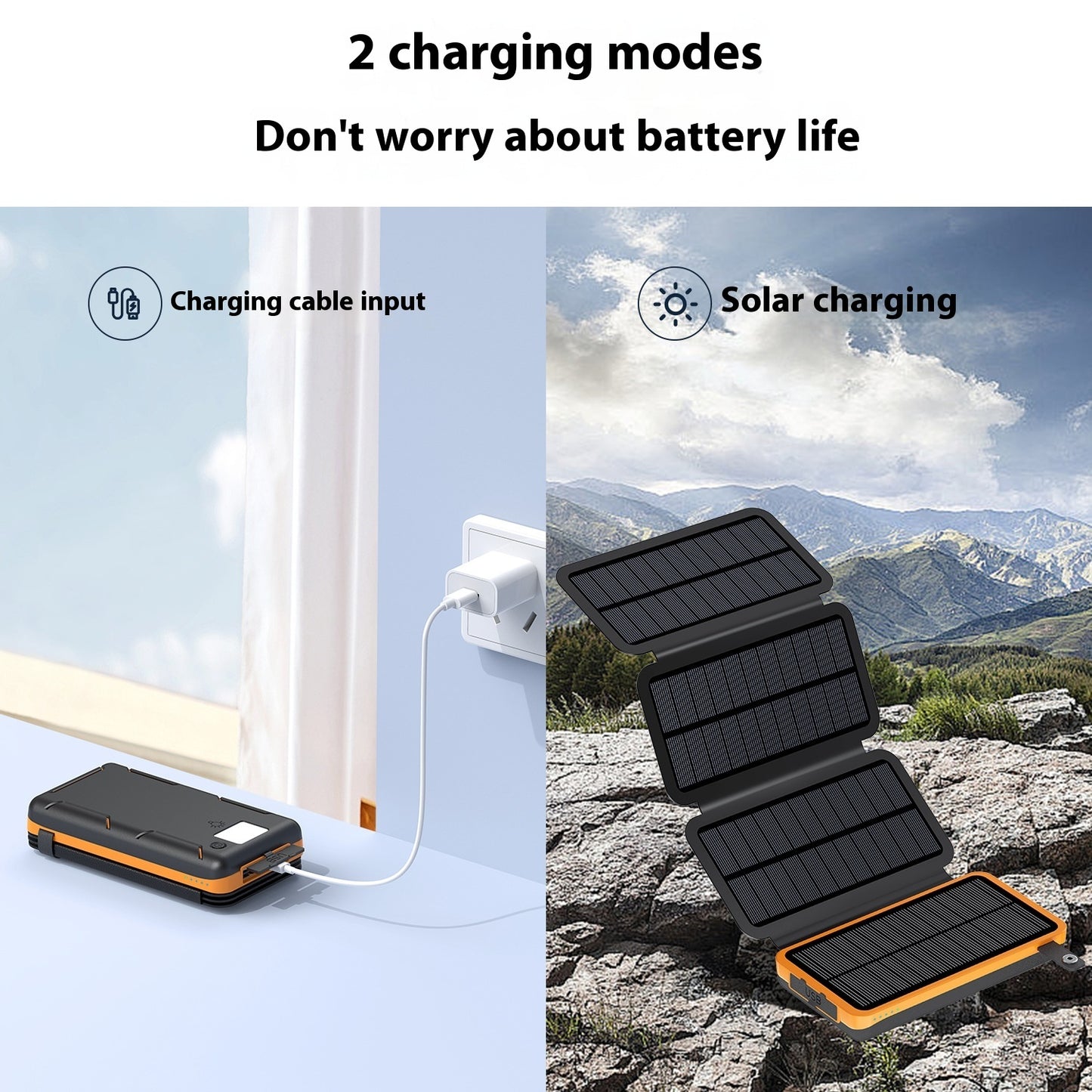 New Solar Portable Power Source 25000 MA Large Capacity