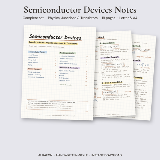 Semiconductor Devices Complete Notes cover and pages