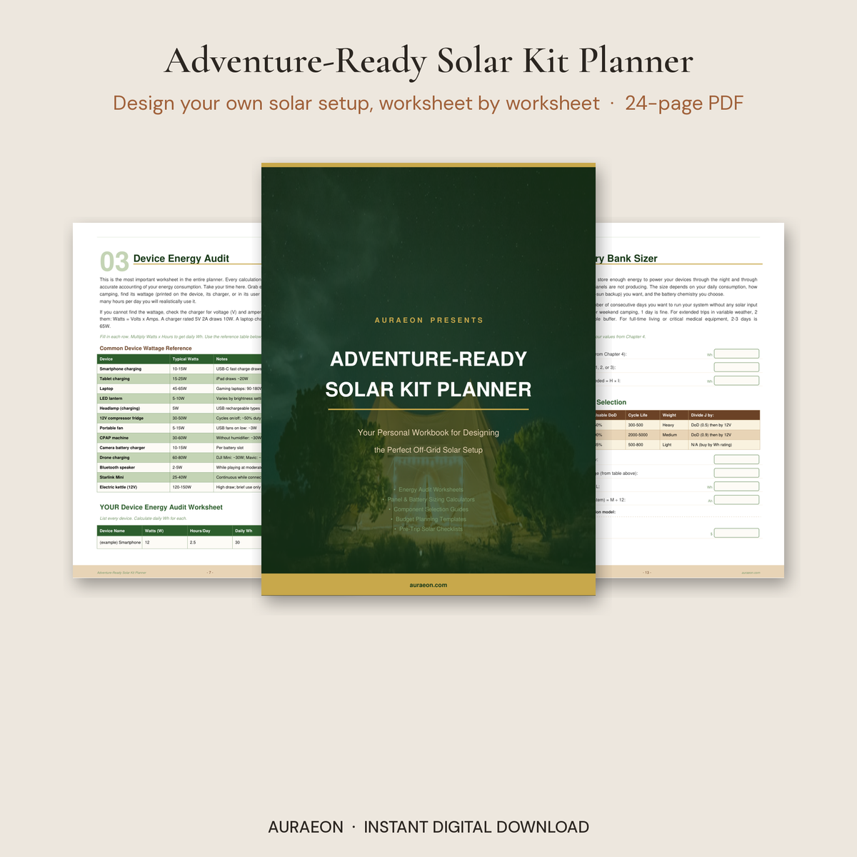 Adventure-Ready Solar Kit Planner — Printable Solar Design Workbook